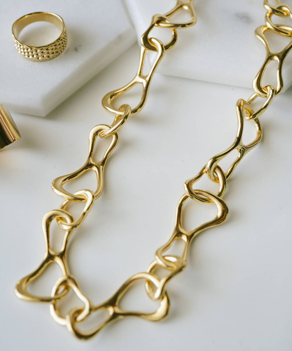 18K Gold Plated Sterling Silver Infinity Chain Necklace | PALLAS