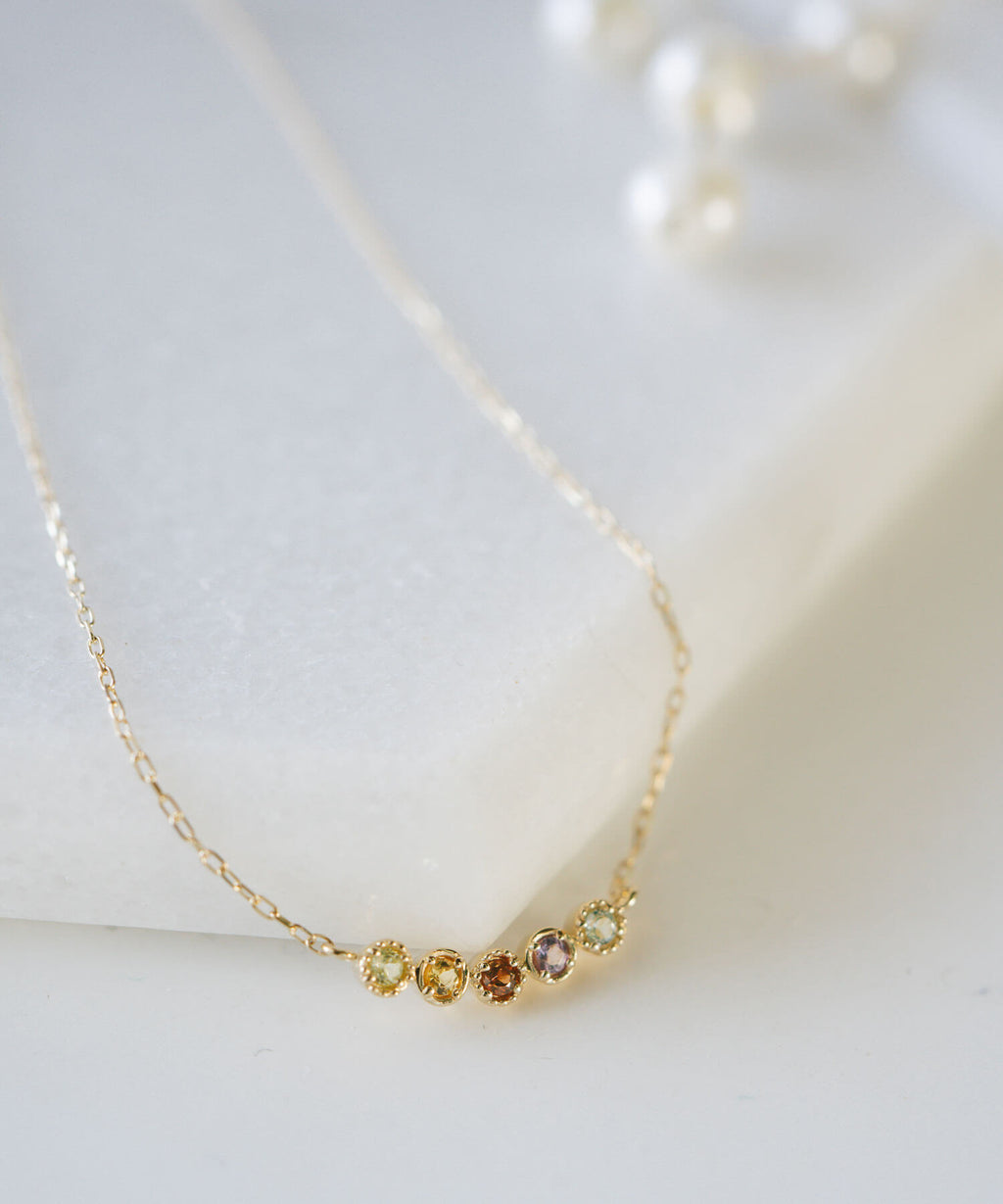 10K Gold Ombre Gemstone Necklace | PALVE-QUINT