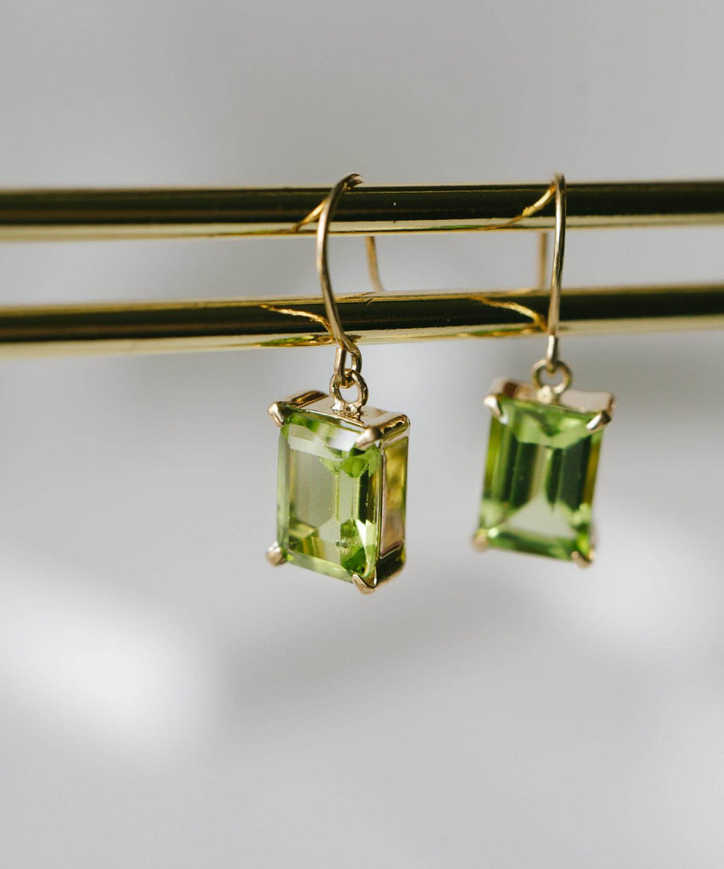 10K Gold Rectangle Gemstone Earrings | TETRA-FYRA