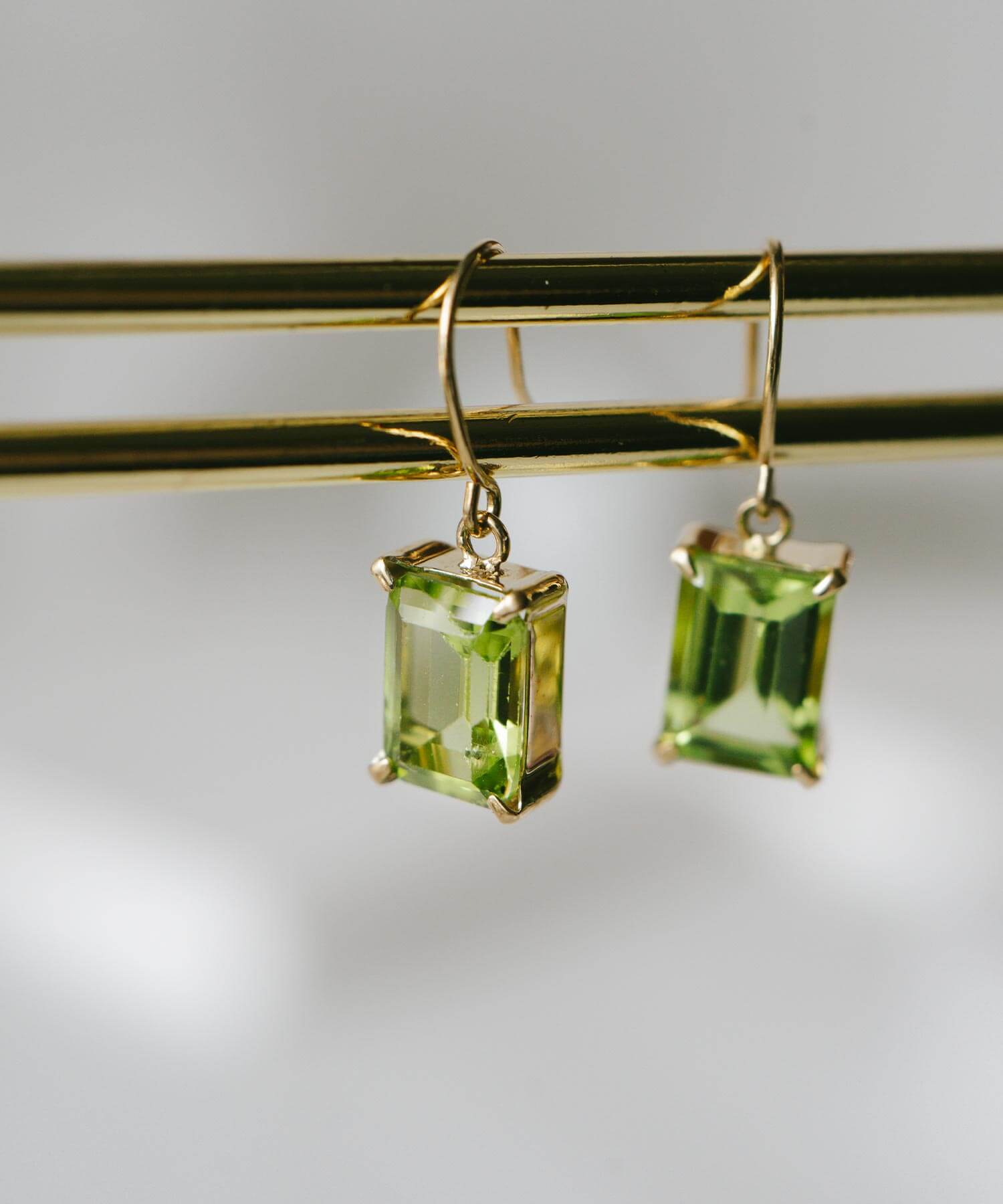 10K Gold Rectangle Gemstone Earrings | TETRA-FYRA