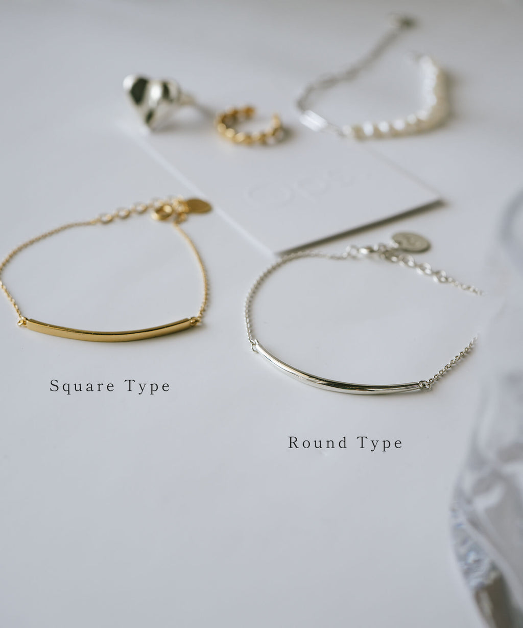 18K Gold Plated Sterling Silver Minimal Skinny Bar Bracelet | TIGO