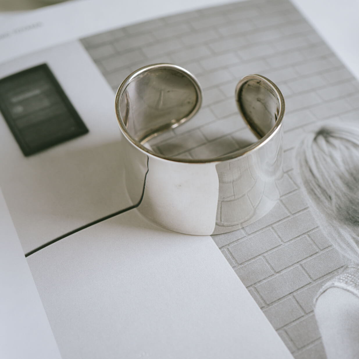 925 Sterling Silver Wide Bangle | KARPOS