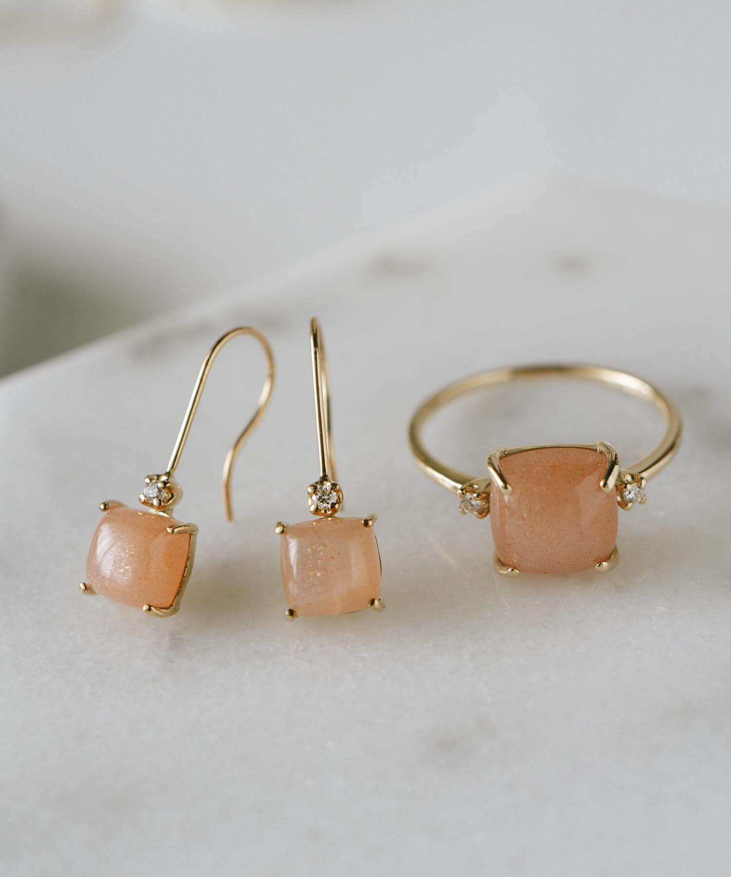 10K Gold Square Gemstone Earrings | LACHTARA-TVA