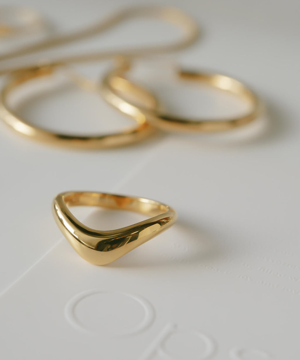 18K Gold Plated Sterling Silver Plump Wedge Ring | NERO SILVER WEDGE