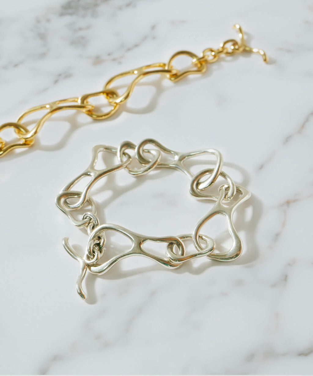 18K Gold Plated Sterling Silver Infinity Chain Bracelet | PALLAS