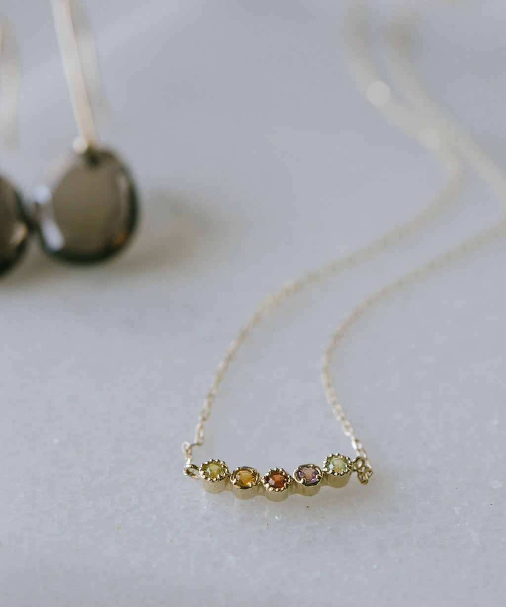 10K Gold Ombre Gemstone Necklace | PALVE-QUINT