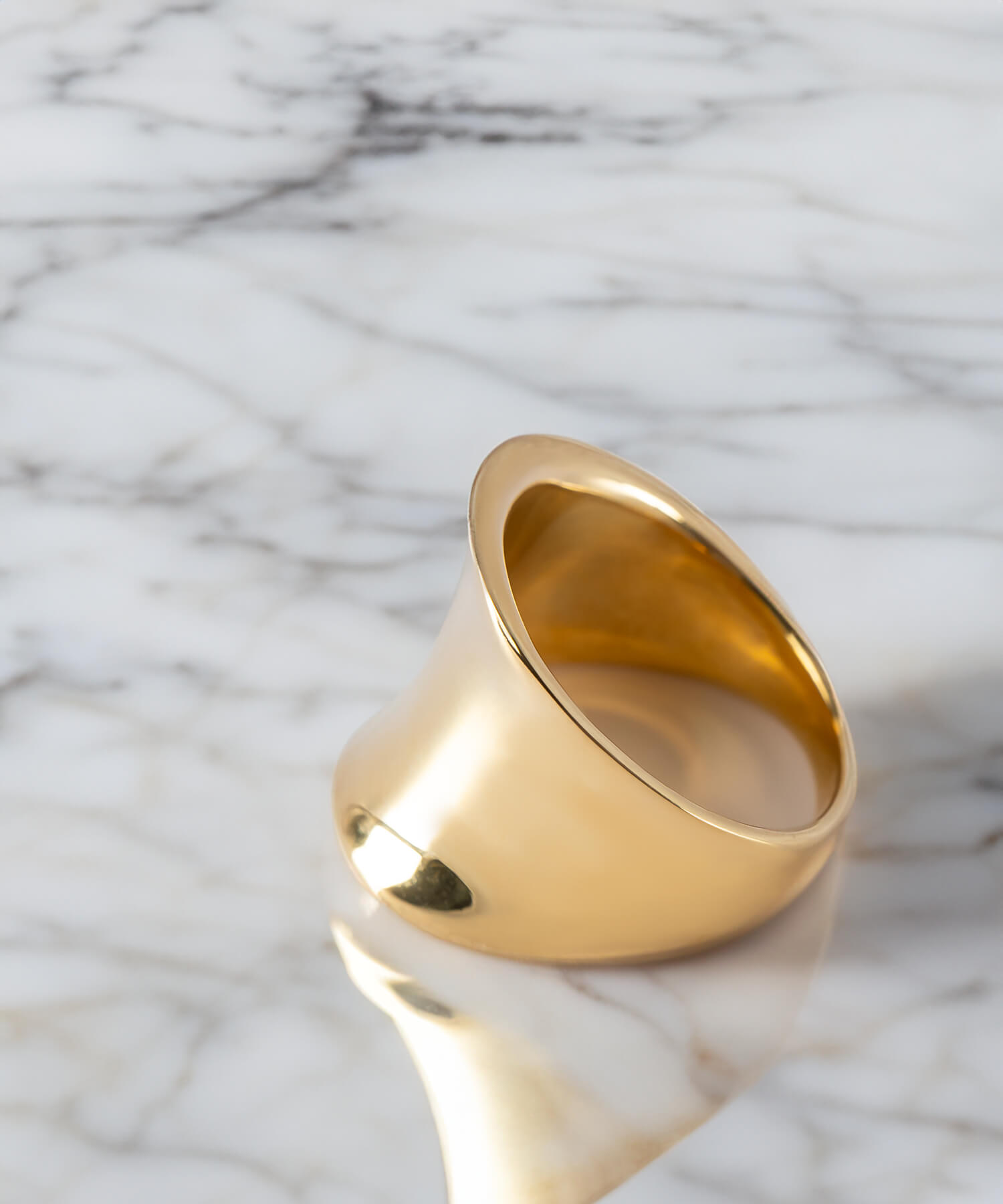 18K Gold Plated Sterling Silver Curved Tube Ring | AVIOR