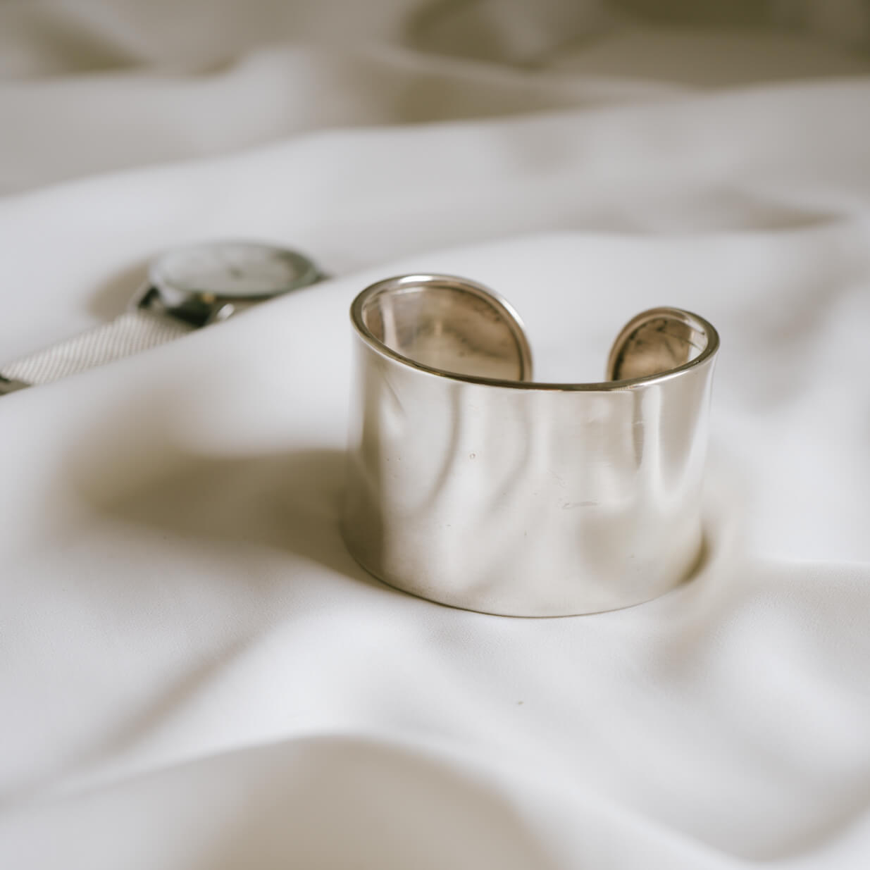 925 Sterling Silver Wide Bangle | KARPOS