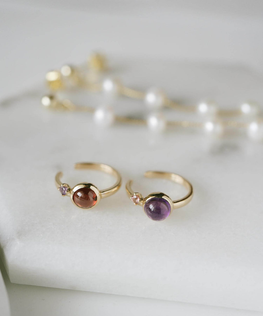 10K Gold Bicolor Gemstone Earcuff | LACHTARA-ETT EARCUFF