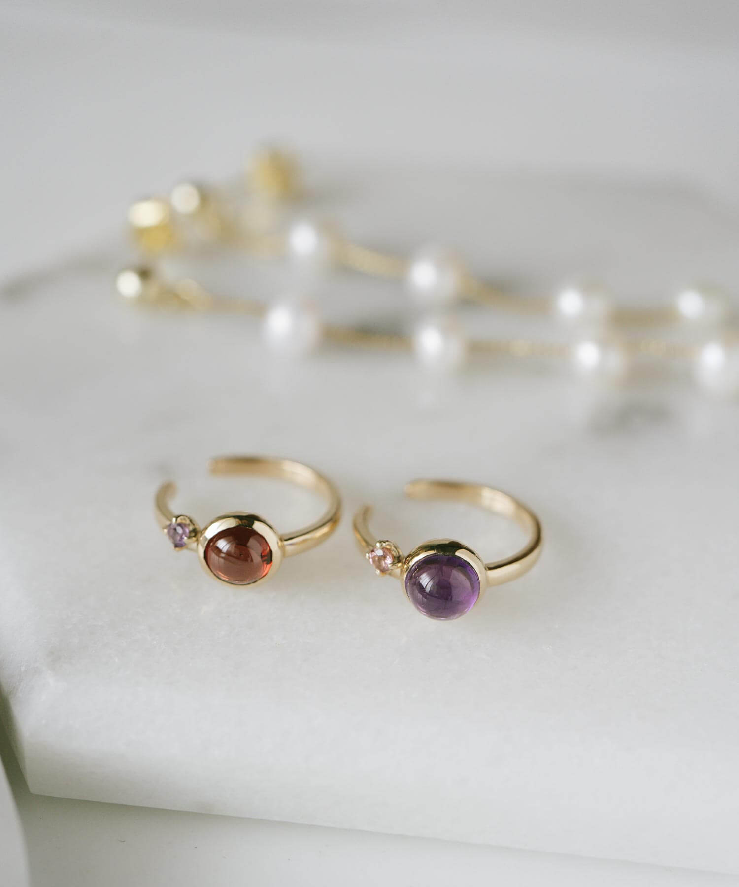 10K Gold Bicolor Gemstone Earcuff | LACHTARA-ETT EARCUFF