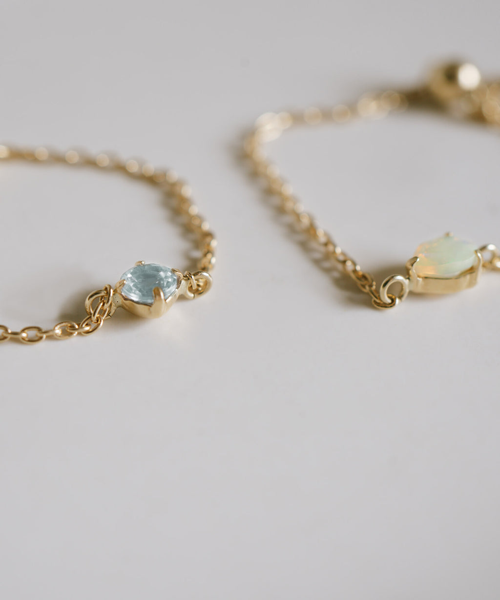 18K Gold Gemstone Chain Ring | MEGREZ CHAIN