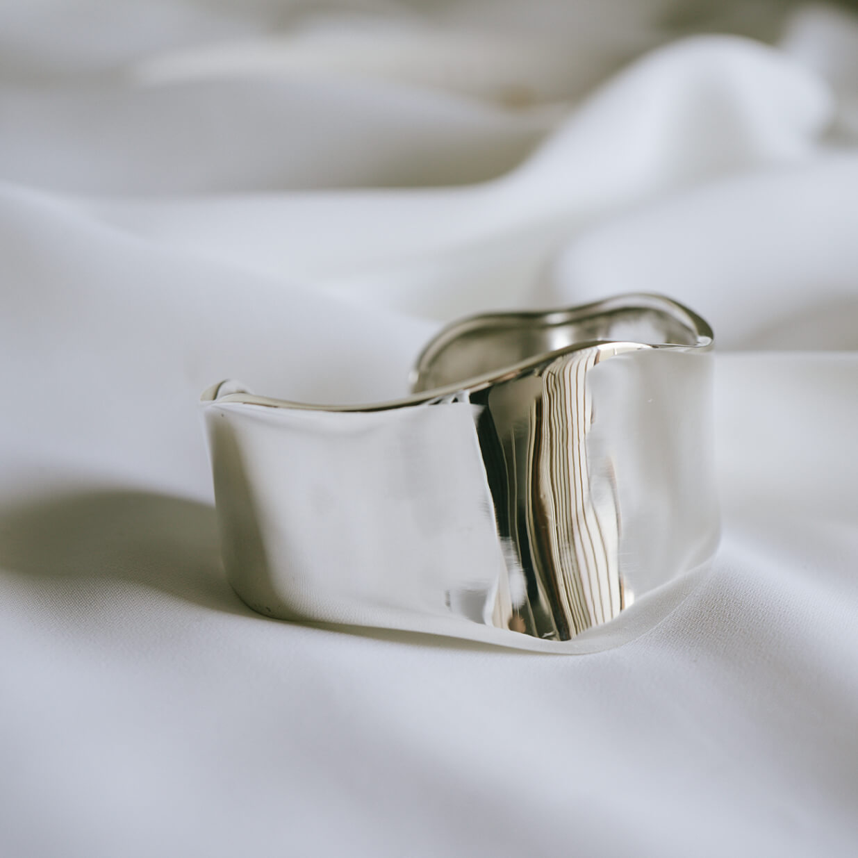 925 Sterling Silver Wide Bangle | KARPOS