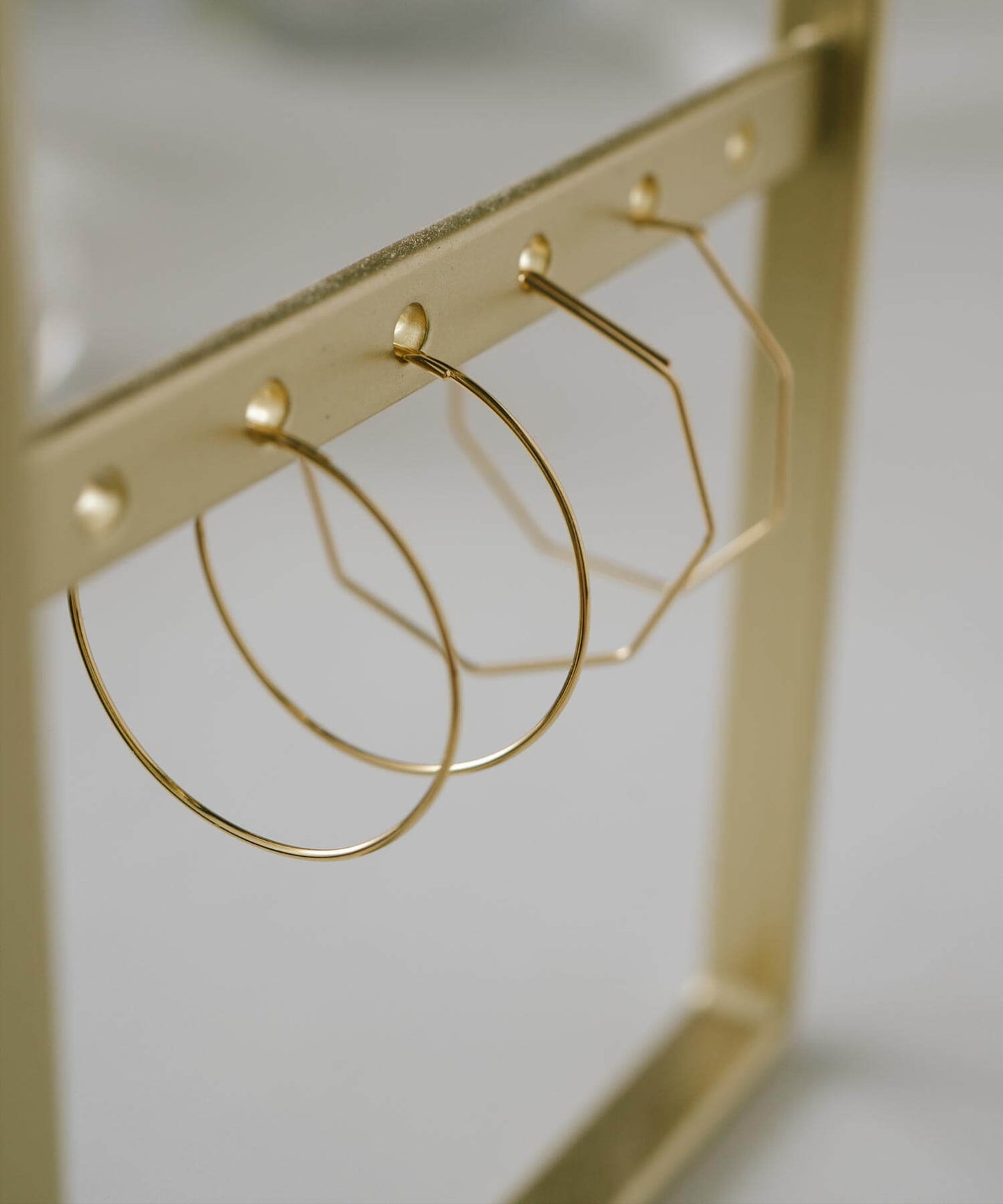 K18 Geometric Gold Hoop Earrings | SAMOS-FILO EARRINGS