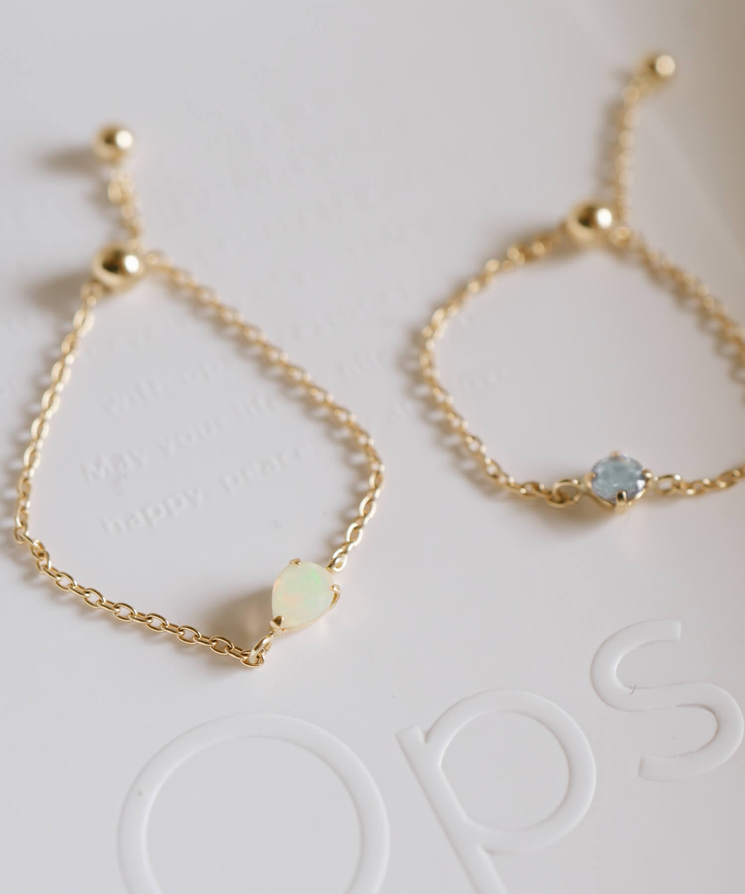 18K Gold Gemstone Chain Ring | MEGREZ CHAIN