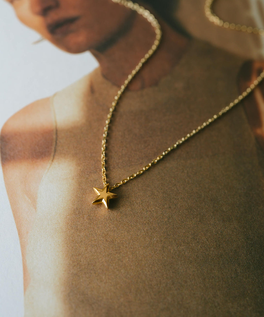 18K Gold Plated Sterling Silver Tiny Star Necklace | ZIRKA