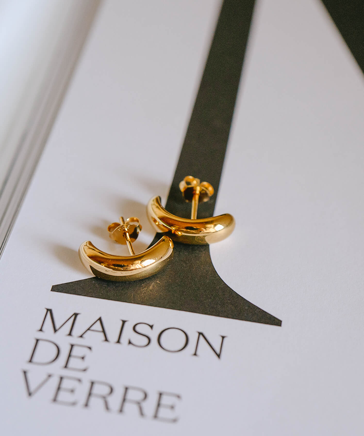 925 Sterling Silver Chubby Curve Bar Earrings | CUULLA