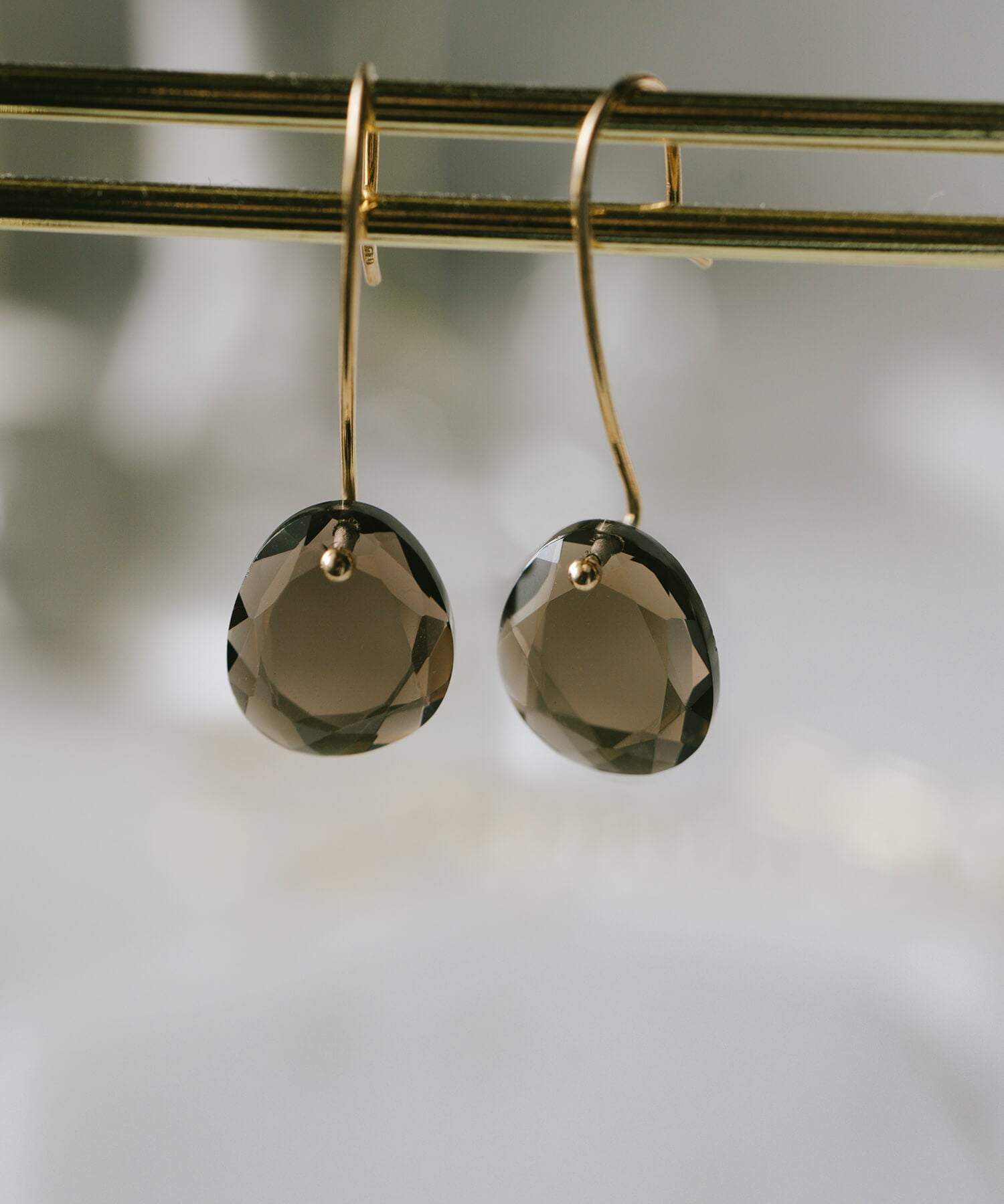 10K Gold Smoky Quartz Earrings | LACHTARA-FYRA