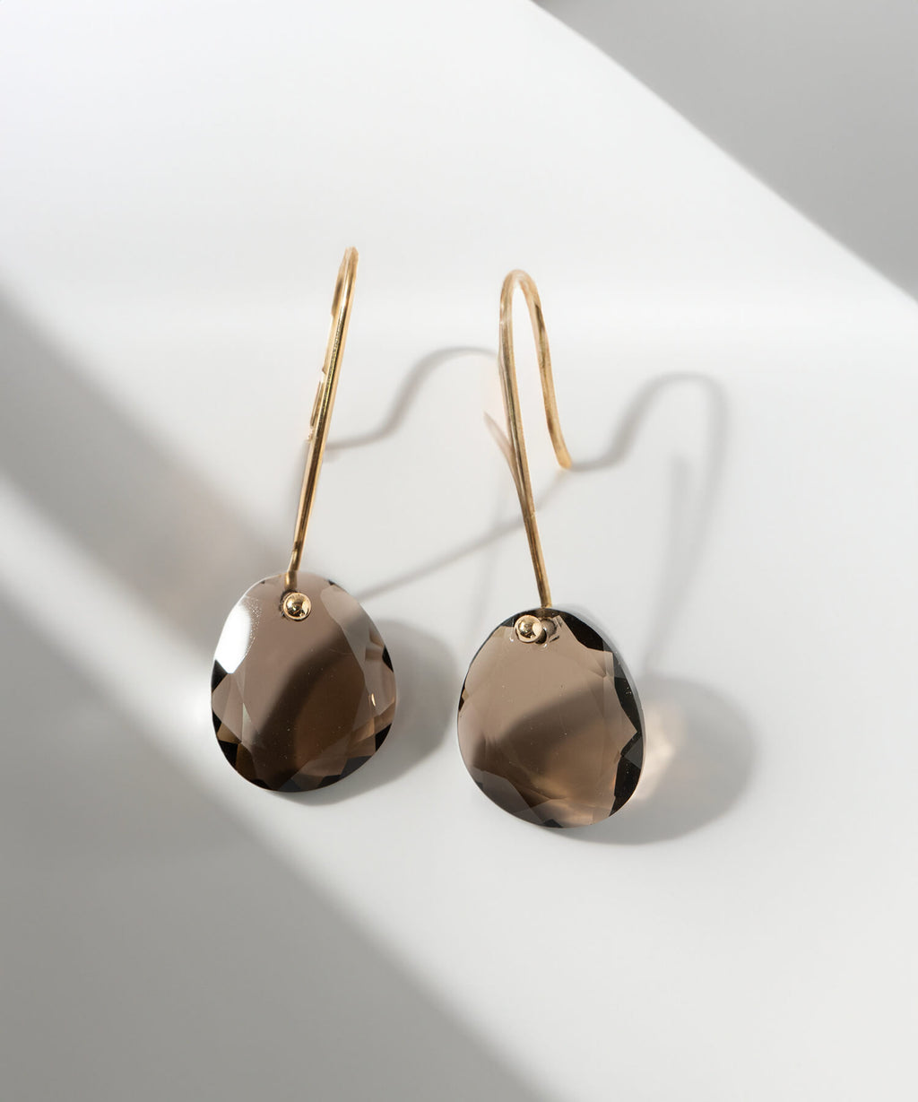 10K Gold Smoky Quartz Earrings | LACHTARA-FYRA
