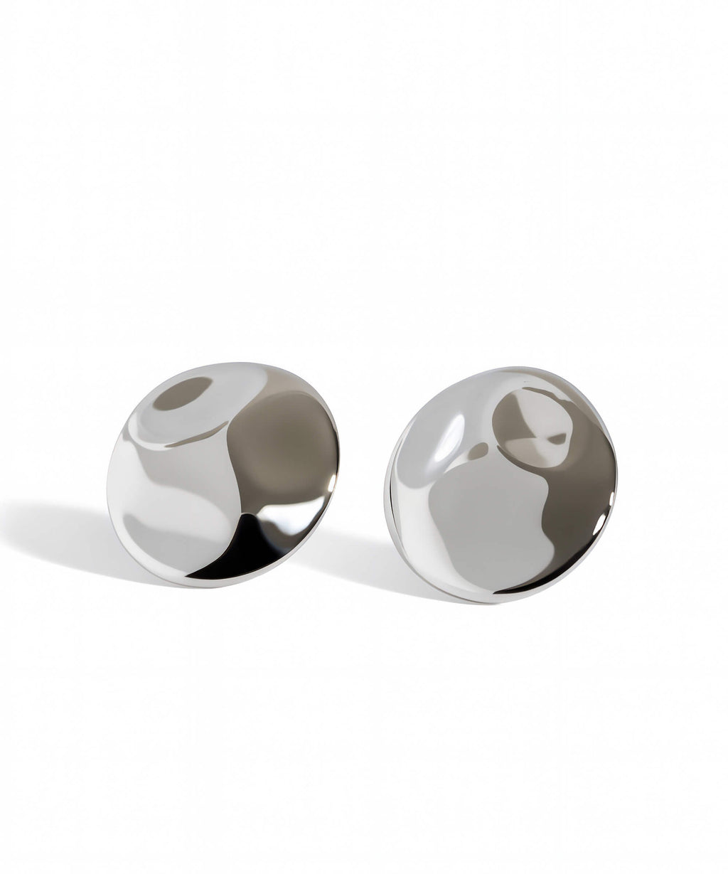18K Gold Plated Sterling Silver Pool Disk Earrings | IVERQUA