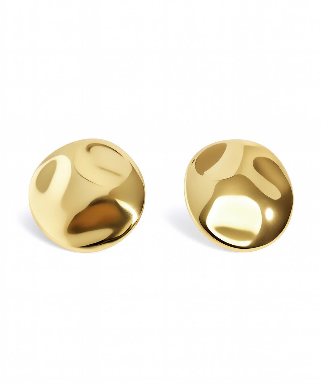 18K Gold Plated Sterling Silver Pool Disk Earrings | IVERQUA
