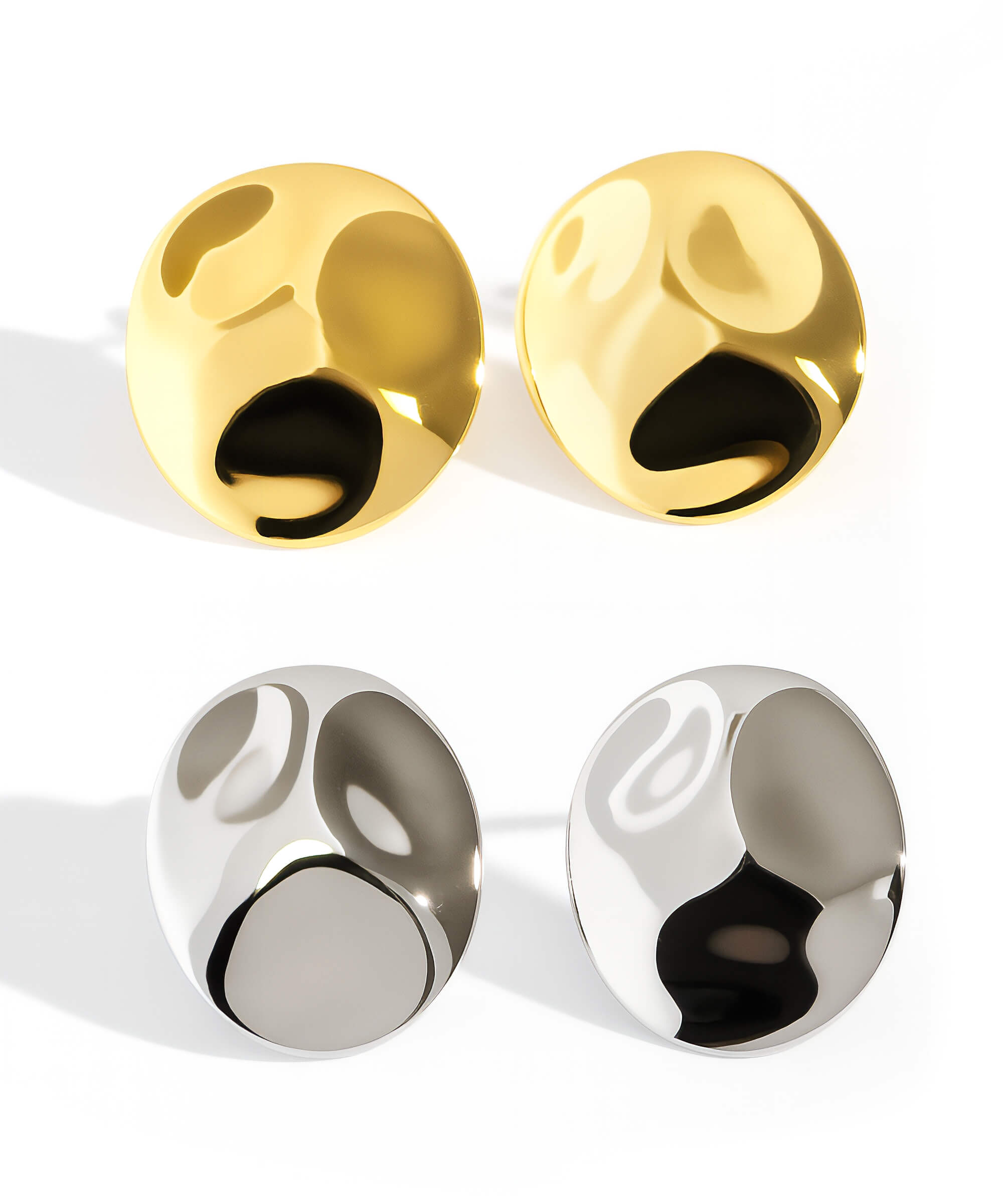 18K Gold Plated Sterling Silver Pool Disk Earrings | IVERQUA