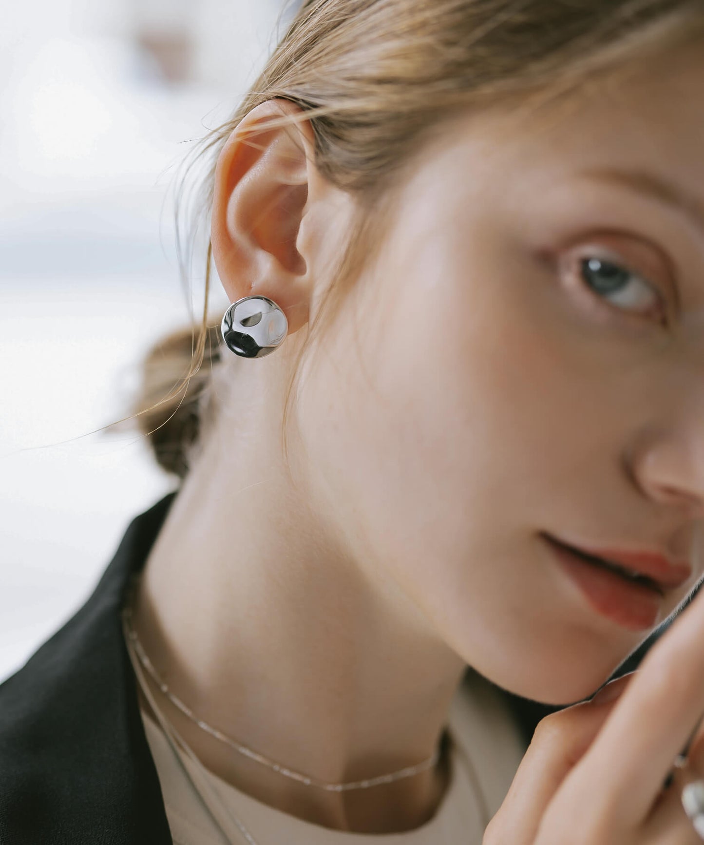 Silver925 Pool Disk Earrings | IVERQUA-PE