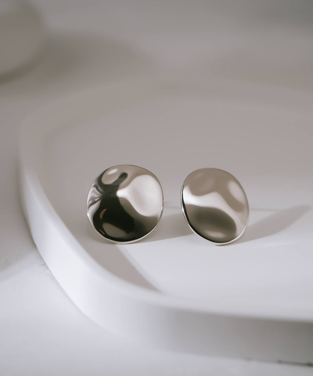 18K Gold Plated Sterling Silver Pool Disk Earrings | IVERQUA