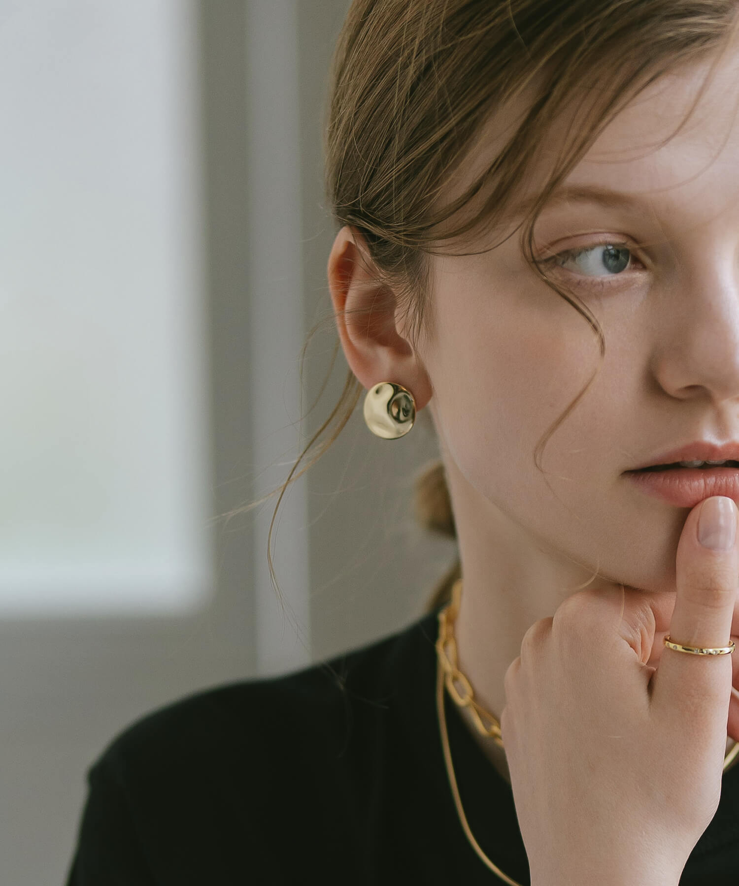 18K Gold Plated Sterling Silver Pool Disk Earrings | IVERQUA