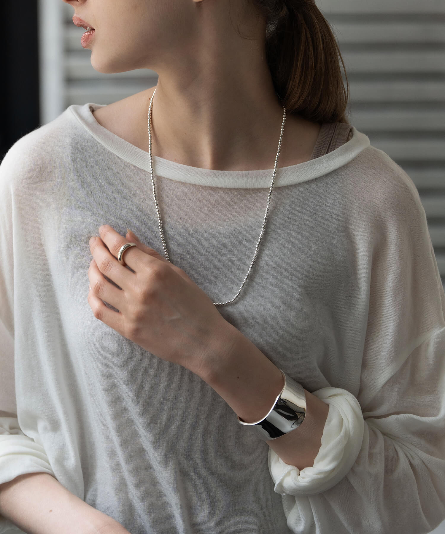Wave wide cuff bangle styled for everyday wear