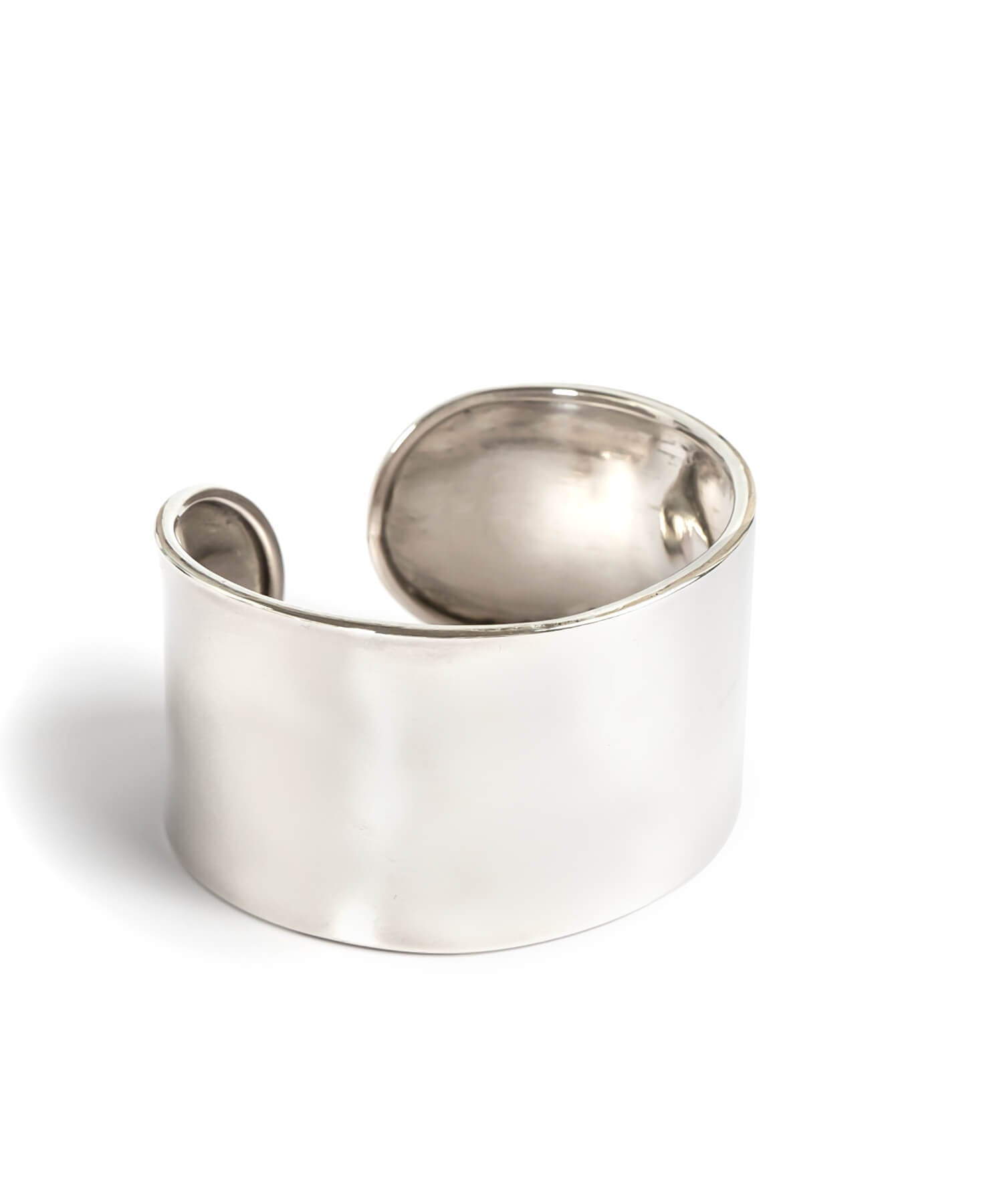 Straight type sterling silver wide cuff bangle, full view