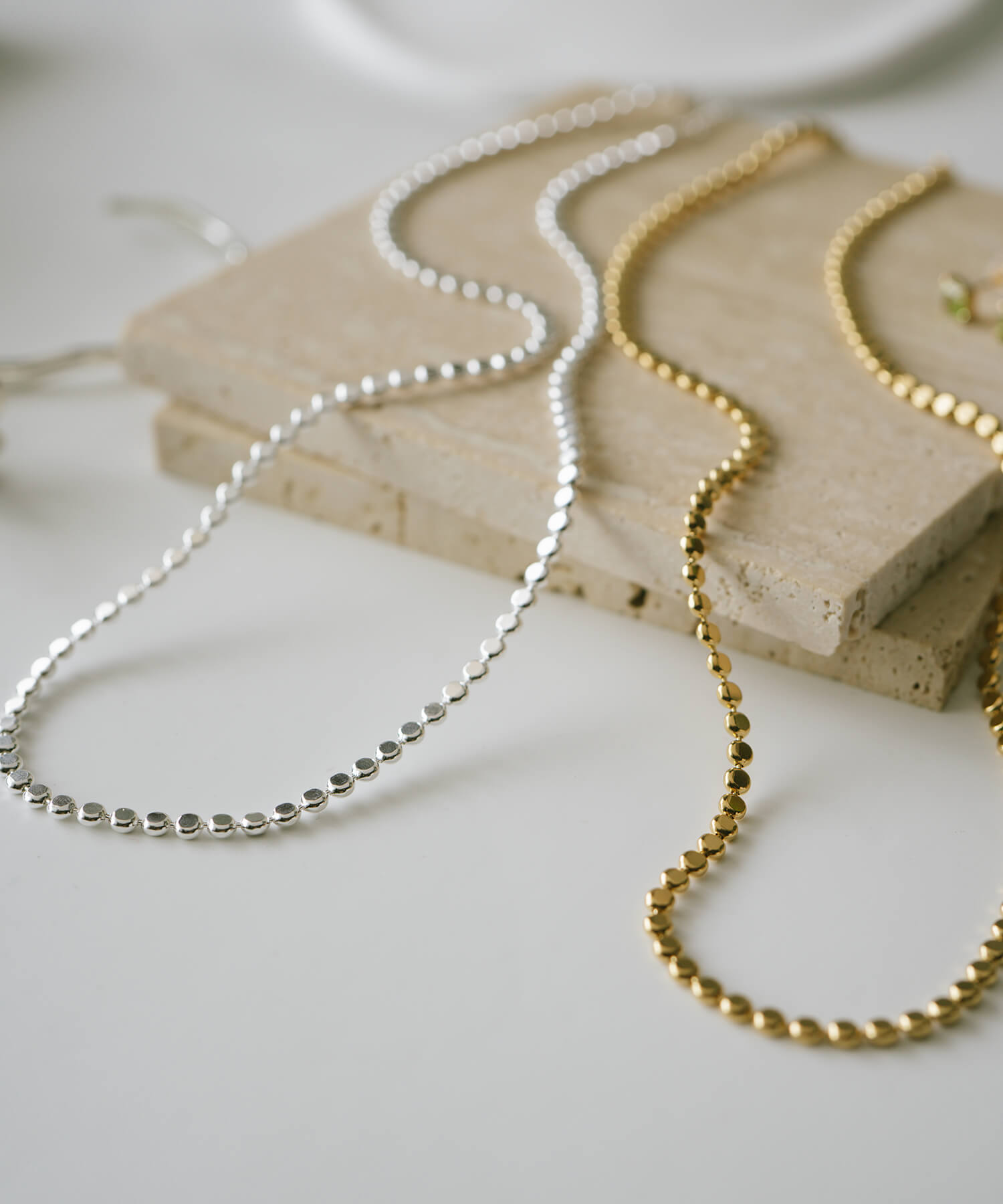 18K Gold Plated Sterling Silver Tiny Beads Necklace | KIVIA