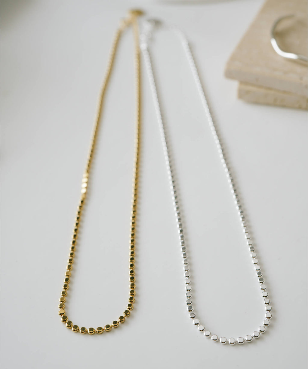 18K Gold Plated Sterling Silver Tiny Beads Necklace | KIVIA