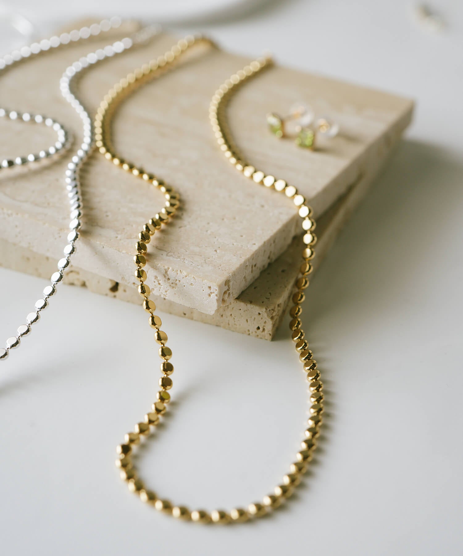18K Gold Plated Sterling Silver Tiny Beads Necklace | KIVIA