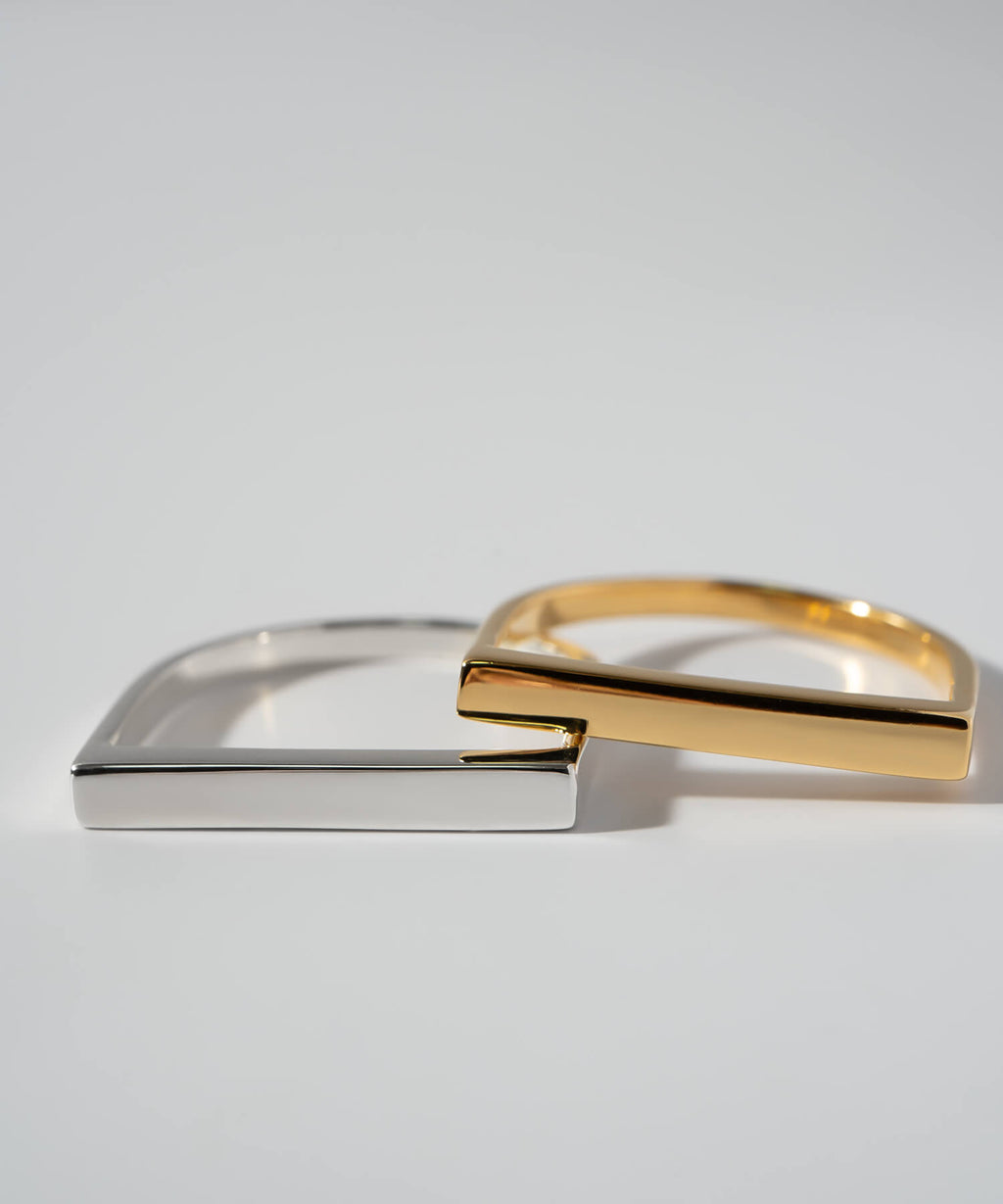 18K Gold Plated Sterling Silver Flat Top Ring | KOTOR