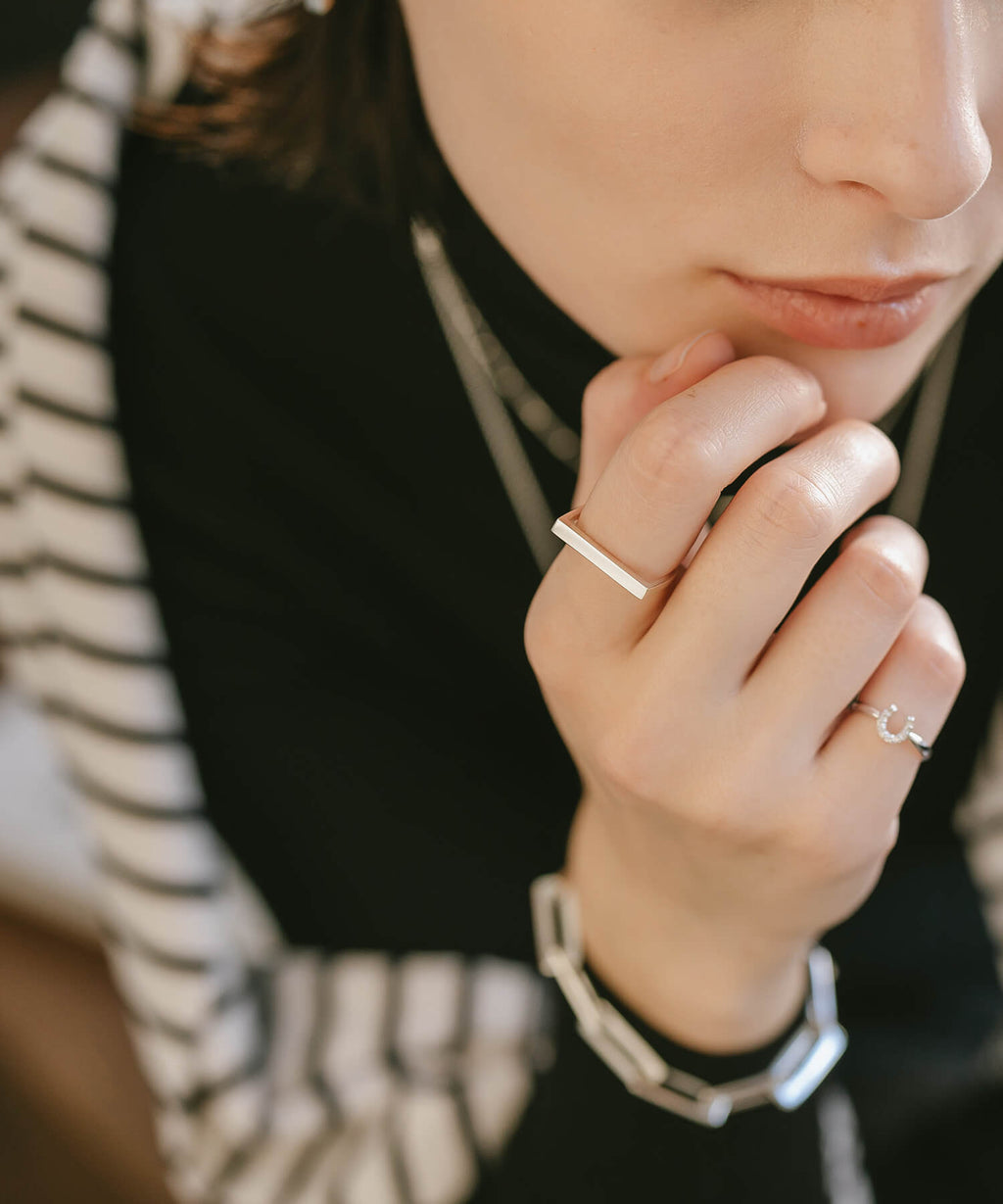 18K Gold Plated Sterling Silver Flat Top Ring | KOTOR