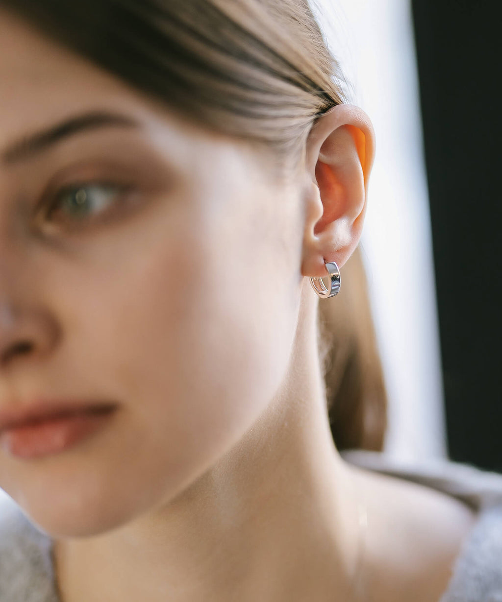 Classic Tiny Hoop Earrings | KYKLOS-FLAT HOOP