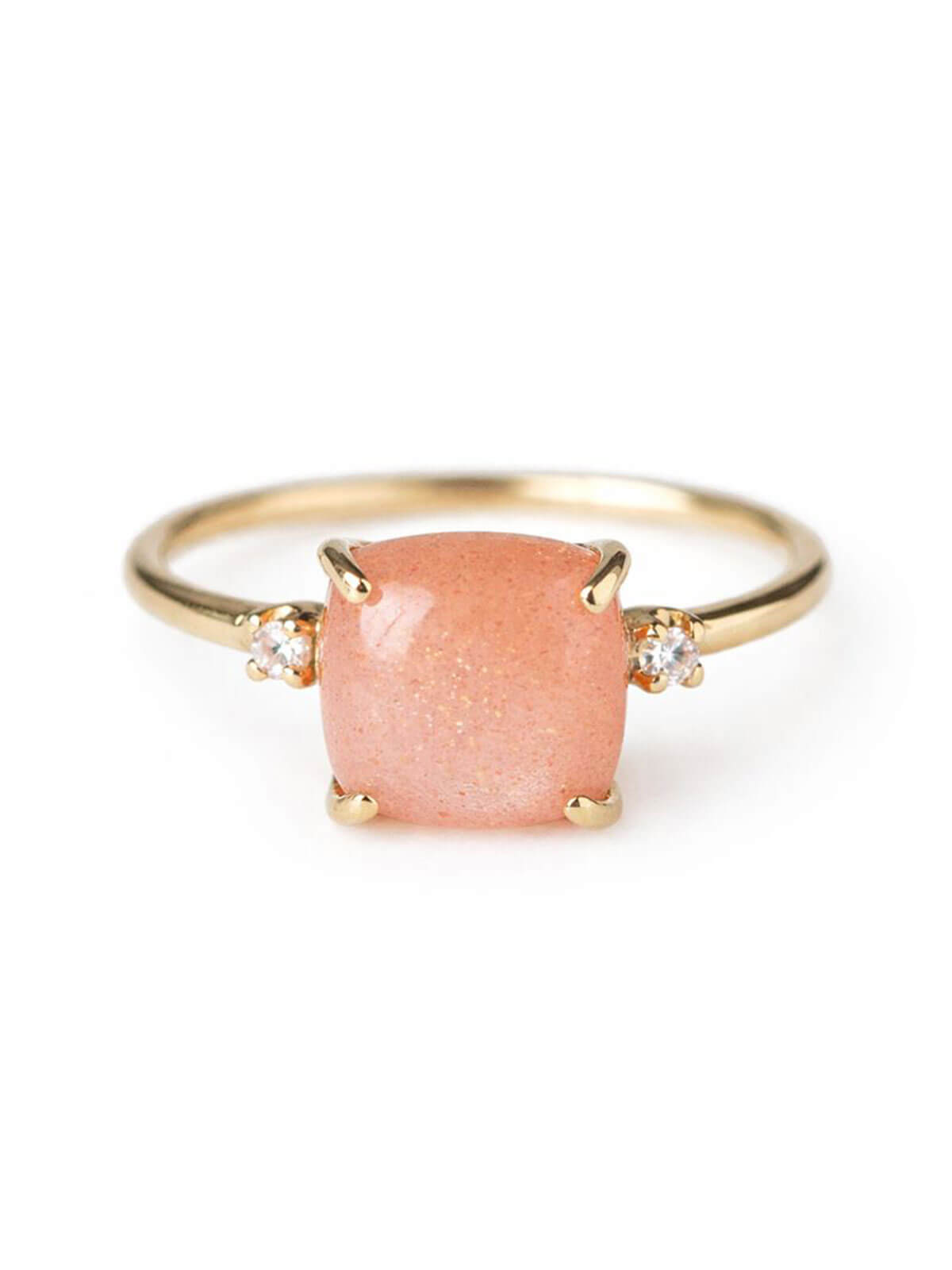 10K Gold Square Gemstone Ring | LACHTARA-TVA