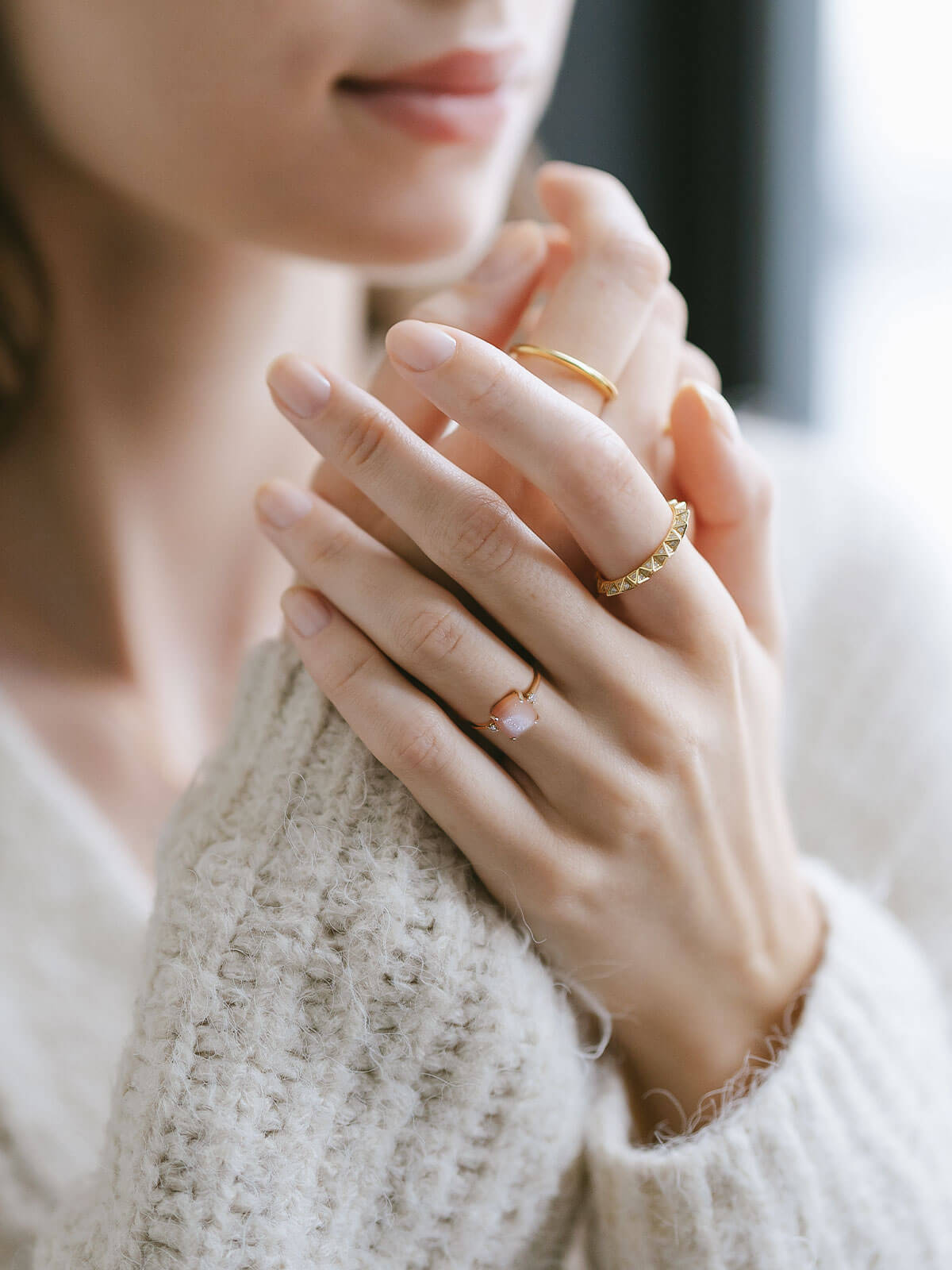 10K Gold Square Gemstone Ring | LACHTARA-TVA