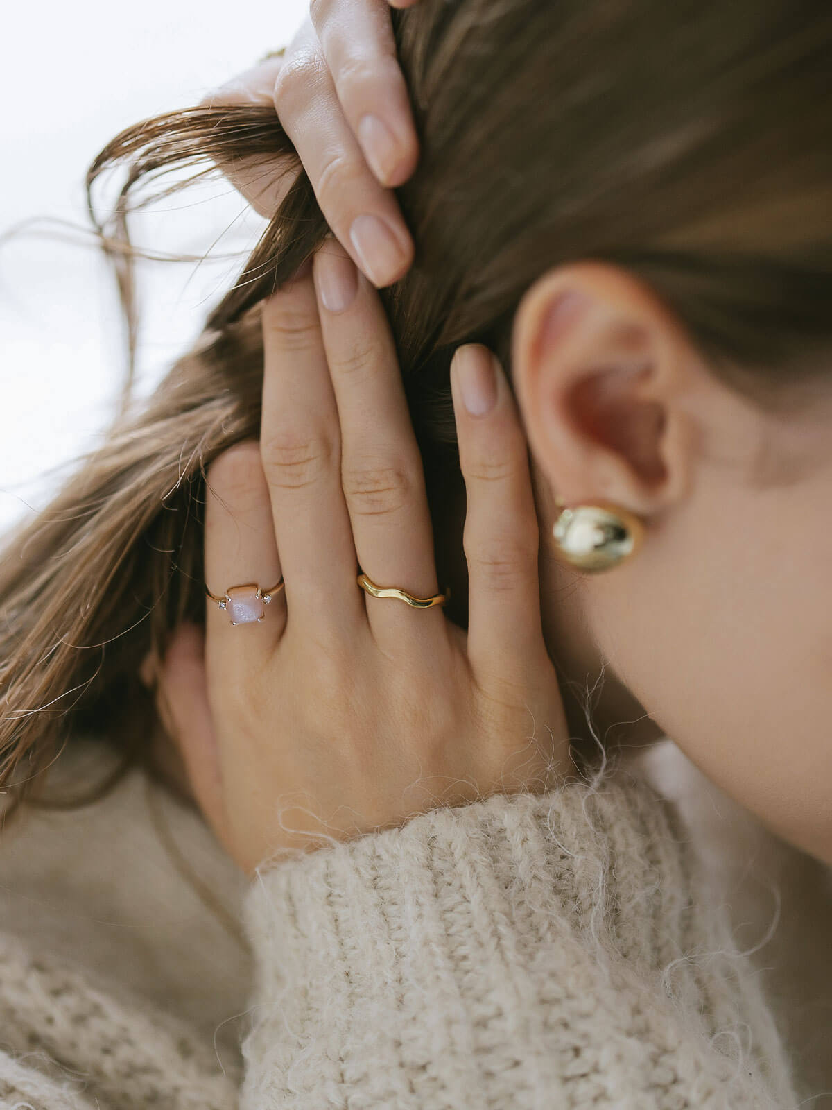 10K Gold Square Gemstone Ring | LACHTARA-TVA