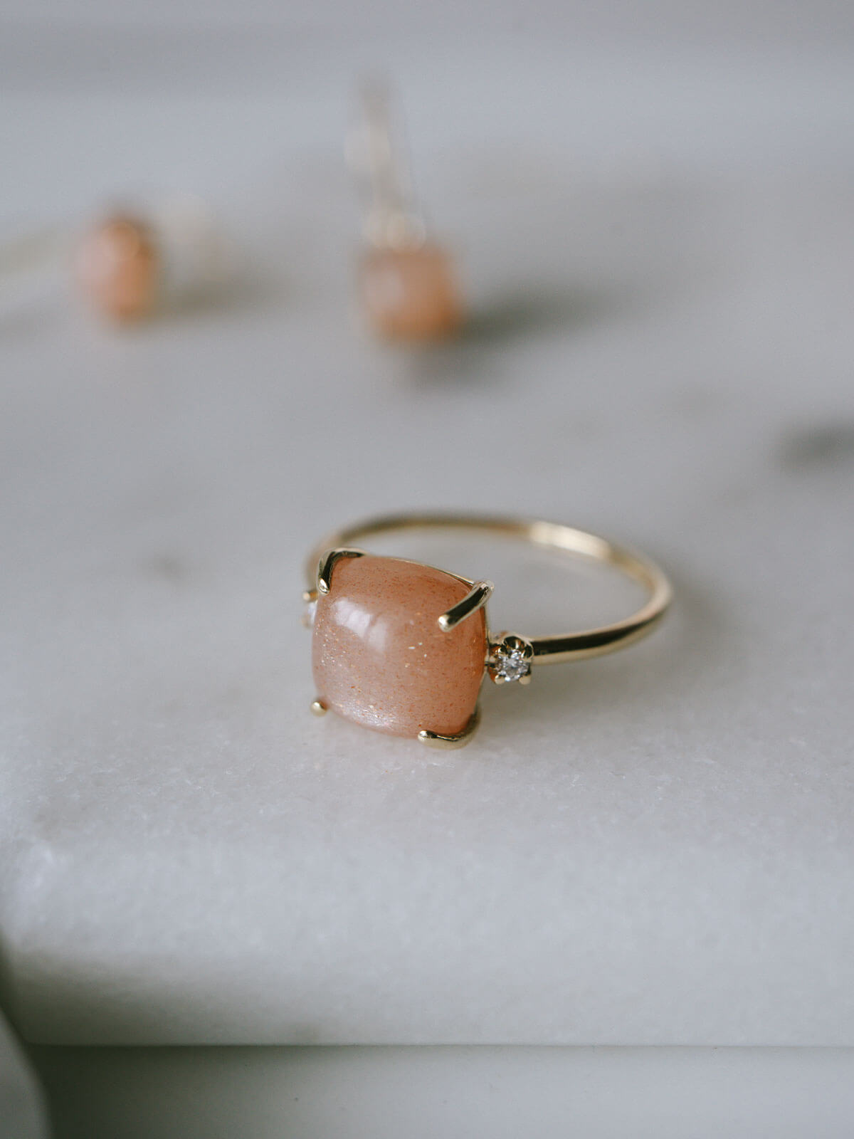 10K Gold Square Gemstone Ring | LACHTARA-TVA