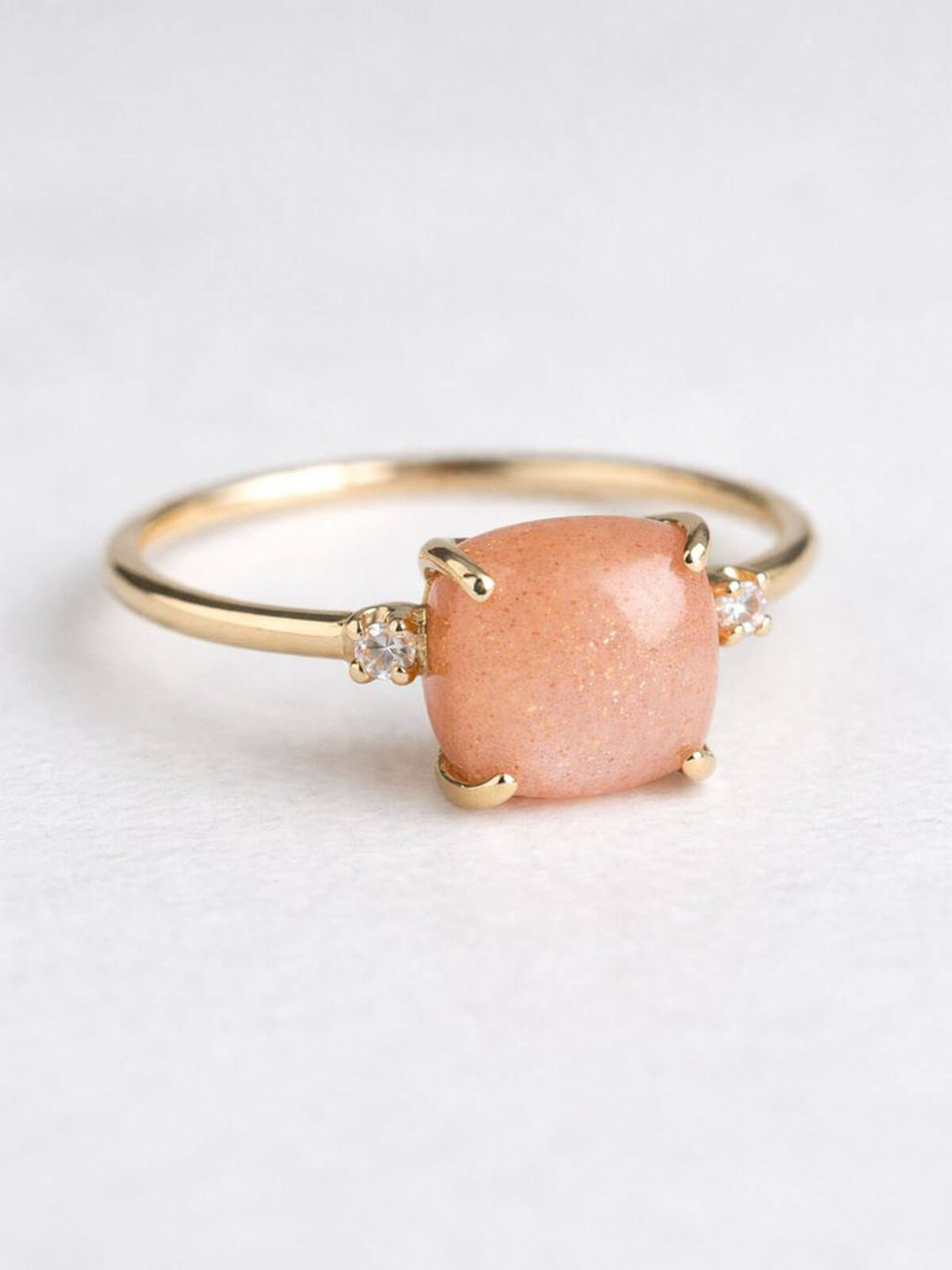 10K Gold Square Gemstone Ring | LACHTARA-TVA