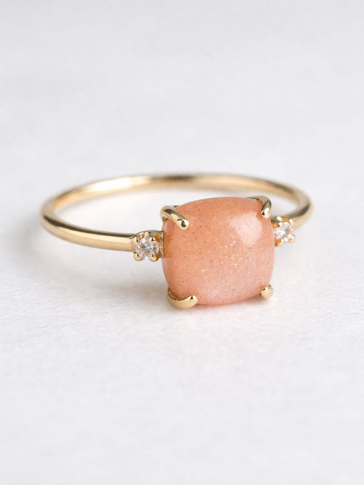 10K Gold Square Gemstone Ring | LACHTARA-TVA