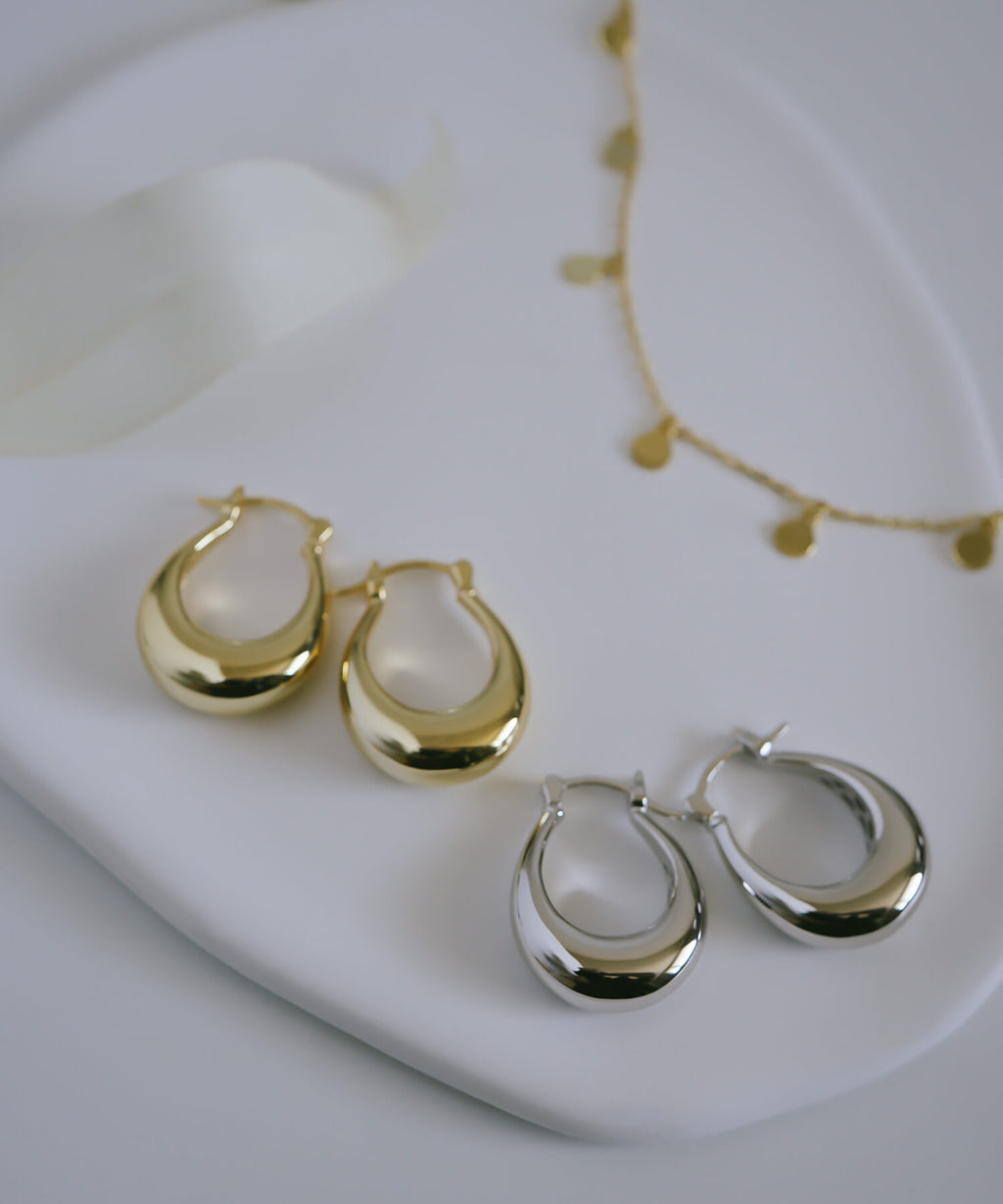 18K Gold Plated Sterling Silver Dewcurve Earrings | LADEW-MIEL