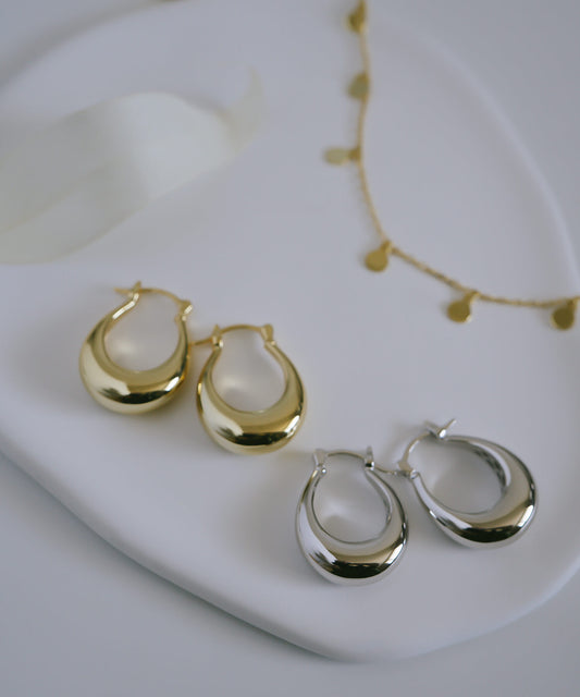 Silver925 Dewcurve Earrings | LADEW-MIEL