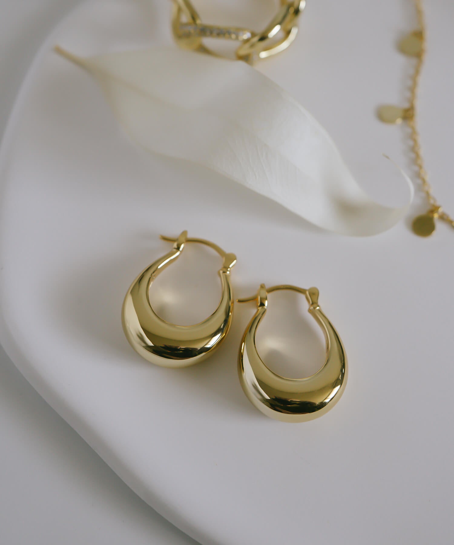 18K Gold Plated Sterling Silver Dewcurve Earrings | LADEW-MIEL