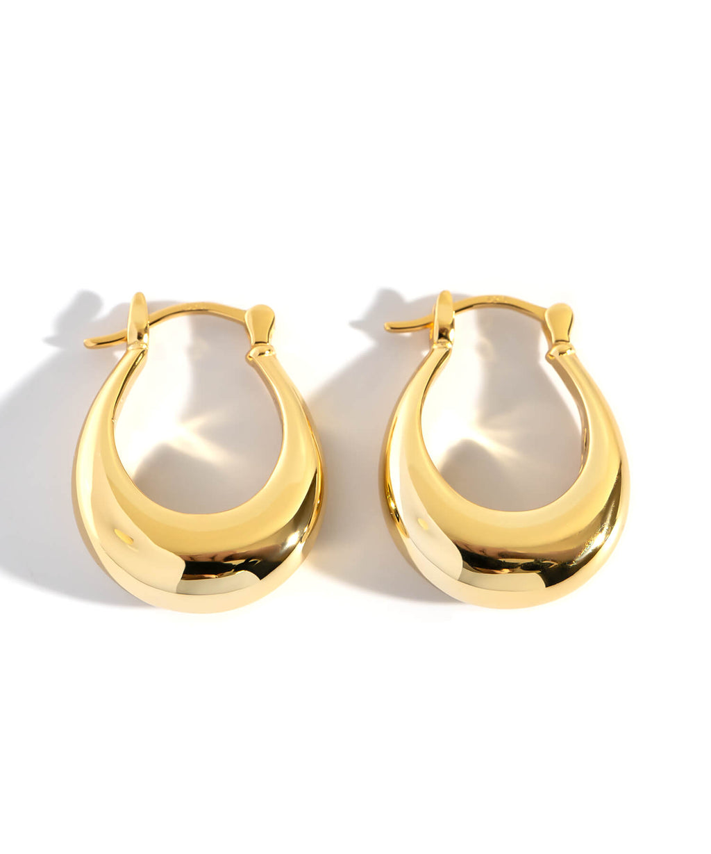 18K Gold Plated Sterling Silver Dewcurve Earrings | LADEW-MIEL