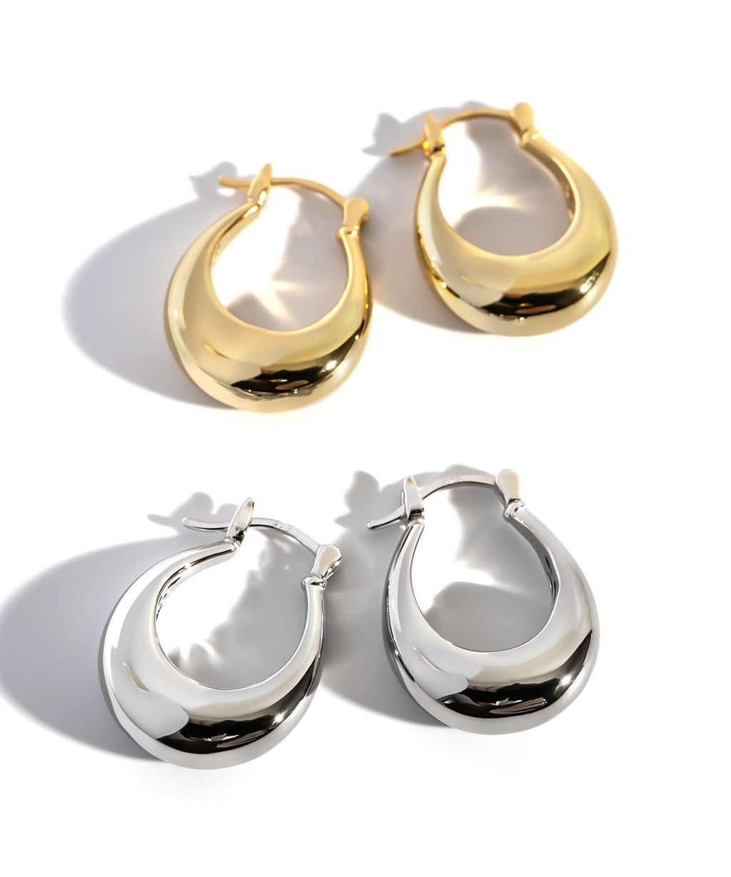 18K Gold Plated Sterling Silver Dewcurve Earrings | LADEW-MIEL