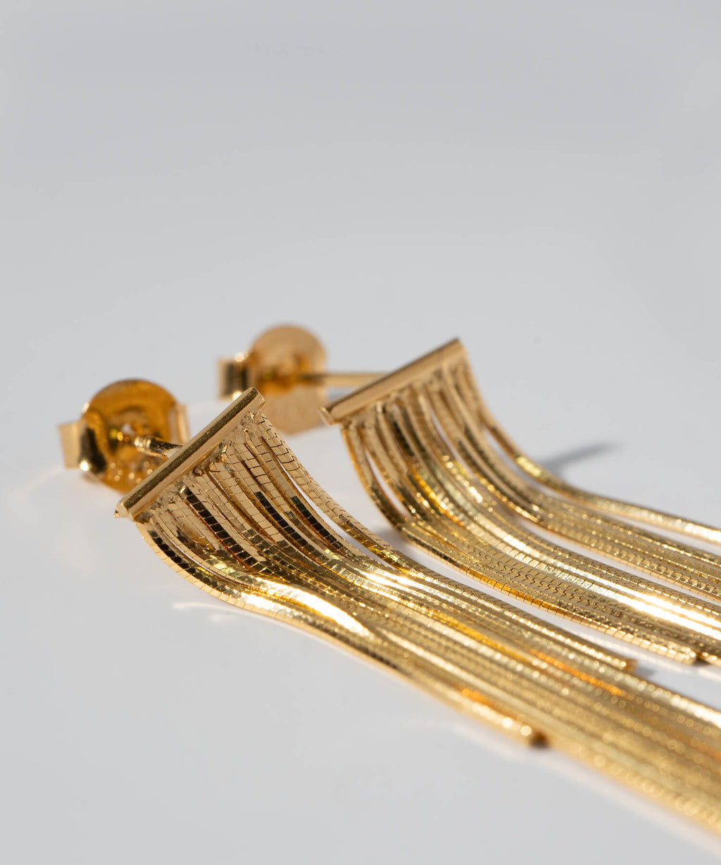18K Gold Plated Sterling Silver Fringe Earrings | LARIA