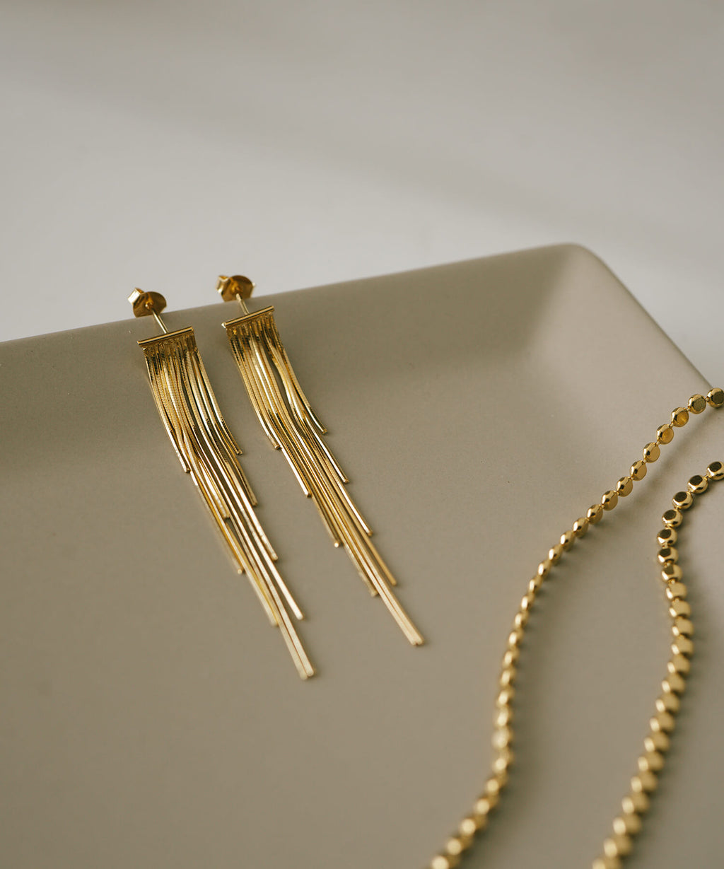 18K Gold Plated Sterling Silver Fringe Earrings | LARIA
