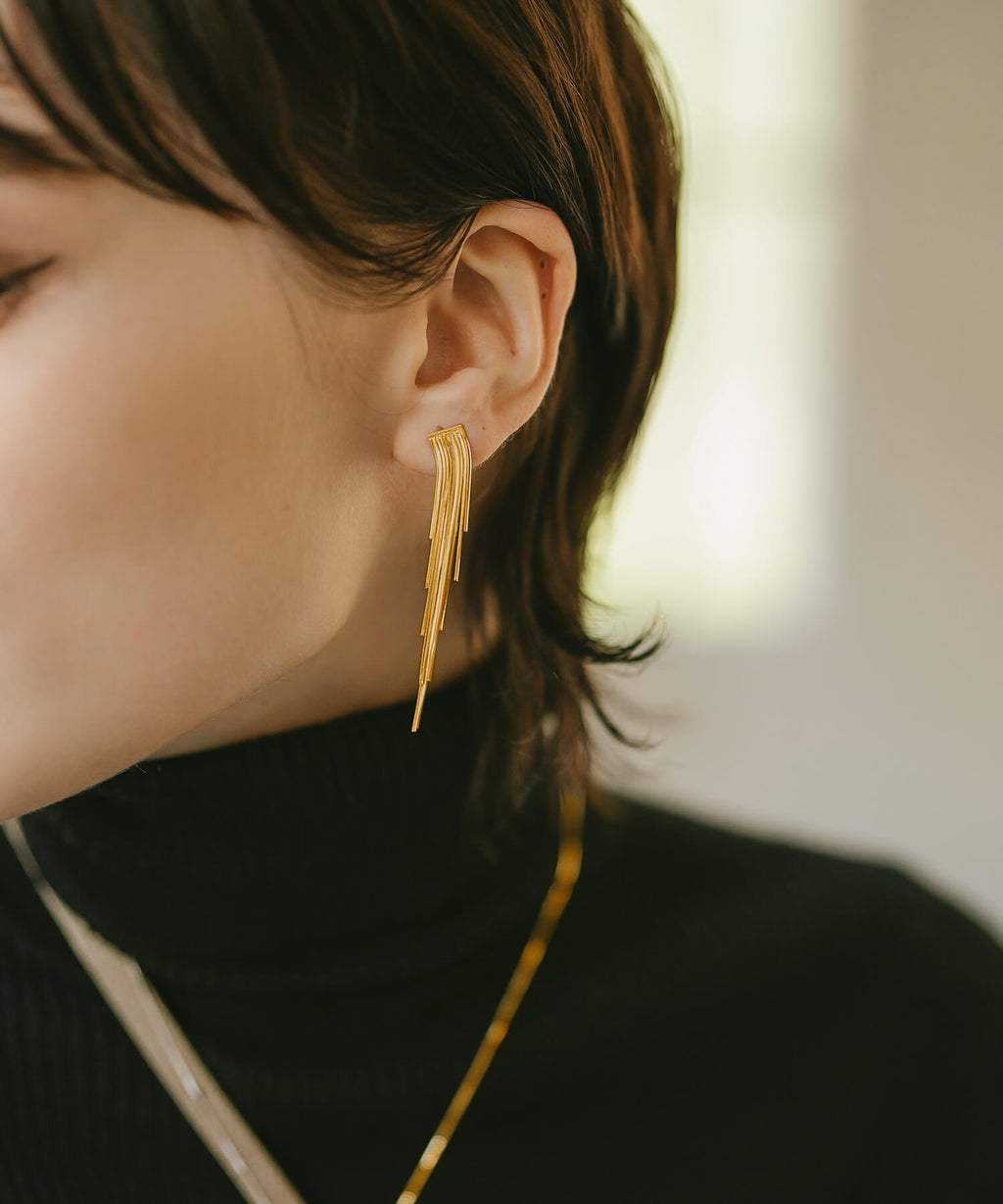 18K Gold Plated Sterling Silver Fringe Earrings | LARIA